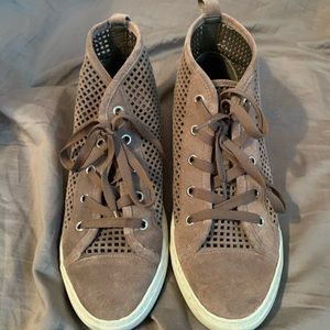 Brown Hightop 1. State Perforated Sneakers